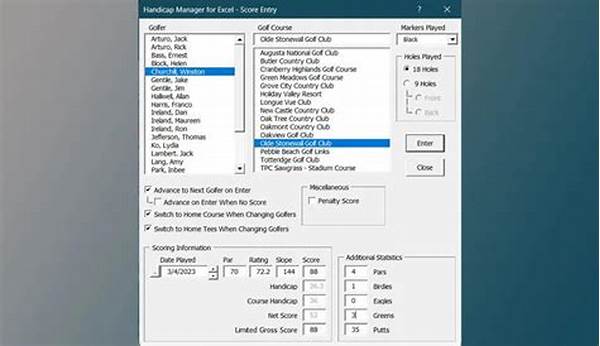 User-friendly Handicap Tracking Tool
